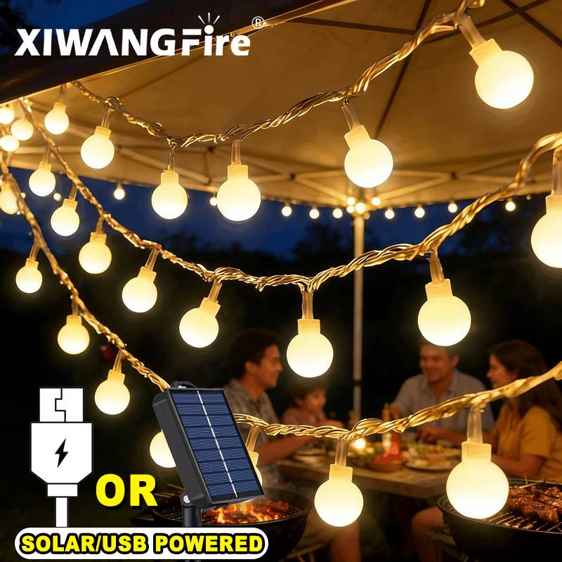 Lighting Decor In Room - ไฟประดับโซลาร์เซลล์/USB/แบตเตอรี่ 3-10 เมตร, ไฟ LED ลูกบอลทรงกลม,
