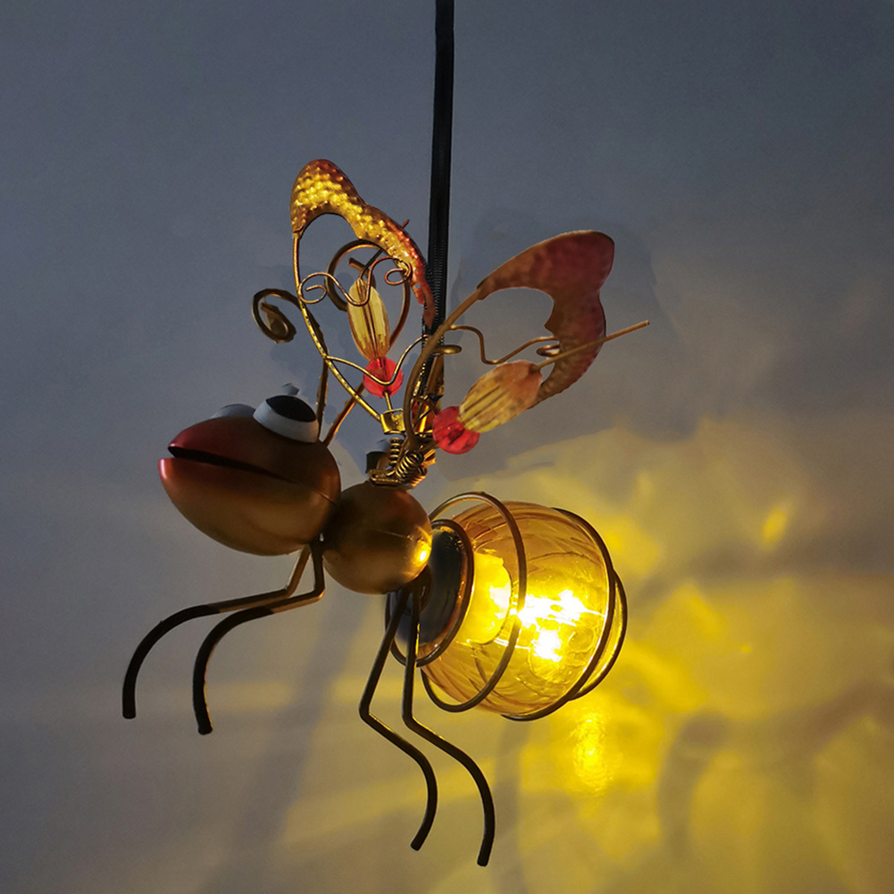 พลังงานแสงอาทิตย์แขวนผึ้งโลหะแ - Lighting Bug Decor บทวิจารณ์และราคา