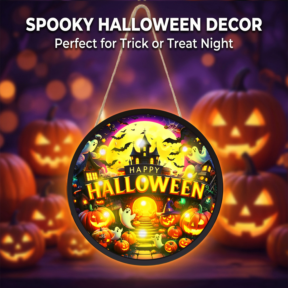 ป้ายแขวนผนังเรืองแสงฮาโลวีน ไฟ - Home Decor Lighting Tricks บทวิจารณ์และราคา