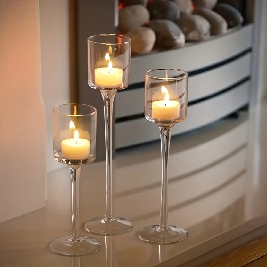 ชุดเชิงเทียนแก้วใส 3 ชิ้น พร้อ - Candle Holder Set บทวิจารณ์และราคา