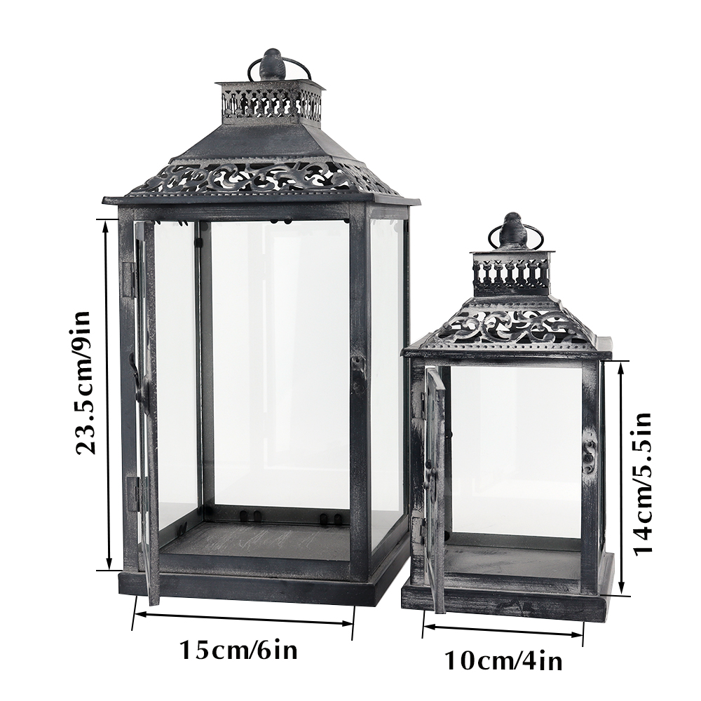 ชุดโคมไฟแขวนโลหะสีเทาโบราณสไตล - Candle Holder Set บทวิจารณ์และราคา