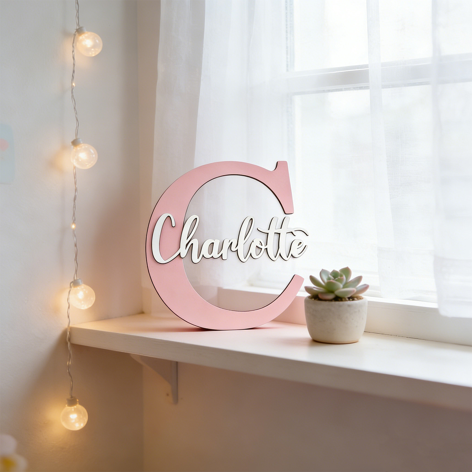 ป้ายชื่อไม้สีม่วงอ่อนสองชั้นแบ - Lighting Decor For Wedding บทวิจารณ์และราคา