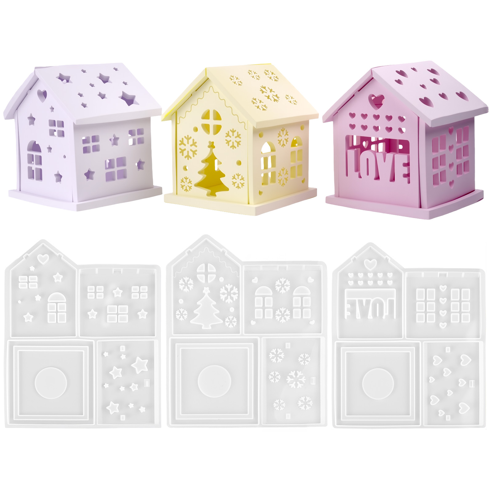 3D House แม่พิมพ์ซิลิโคน DIY C - Candle Holder Set บทวิจารณ์และราคา