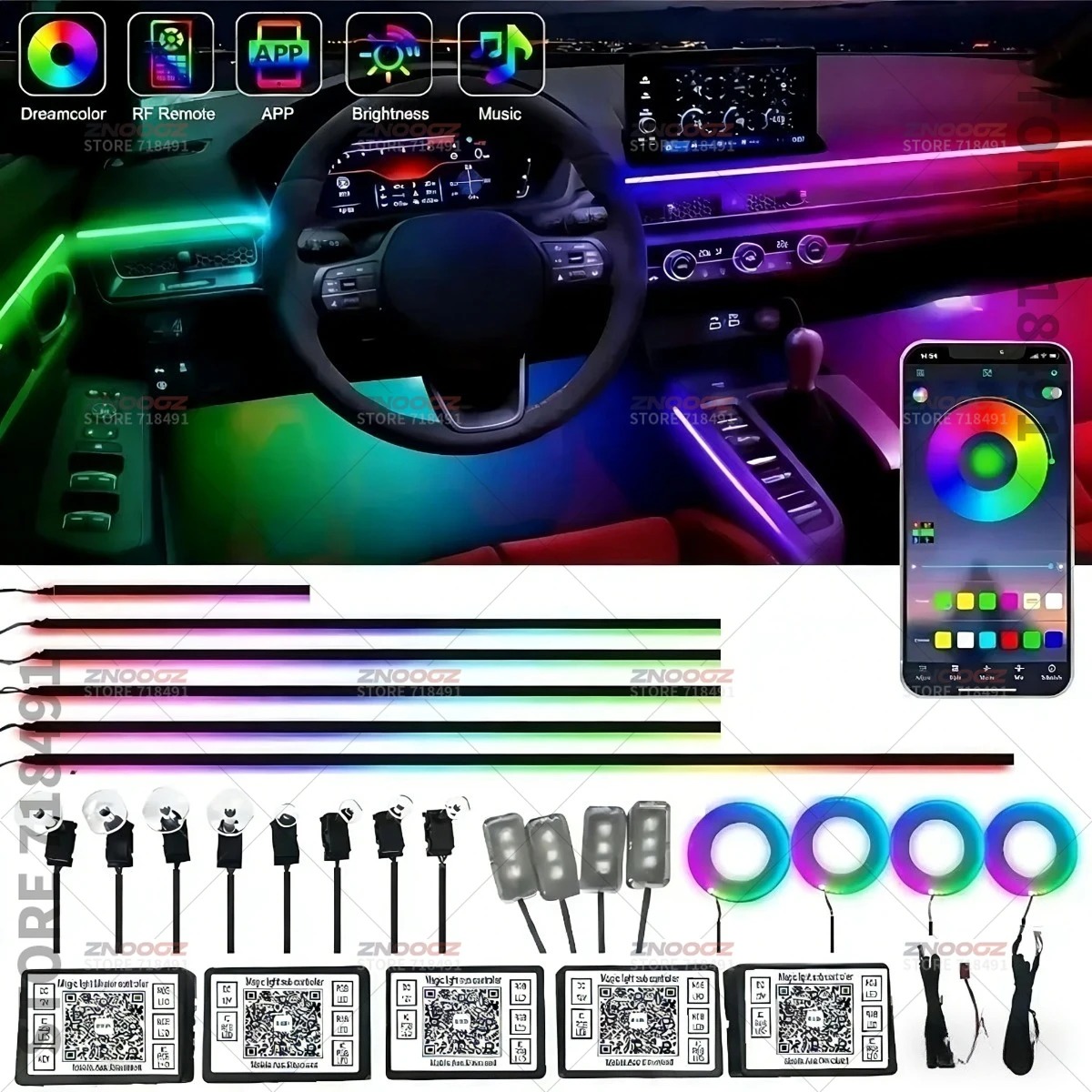 ไฟตกแต่งภายในรถยนต์อะคริลิค RG - Lighting Decor Inc บทวิจารณ์และราคา
